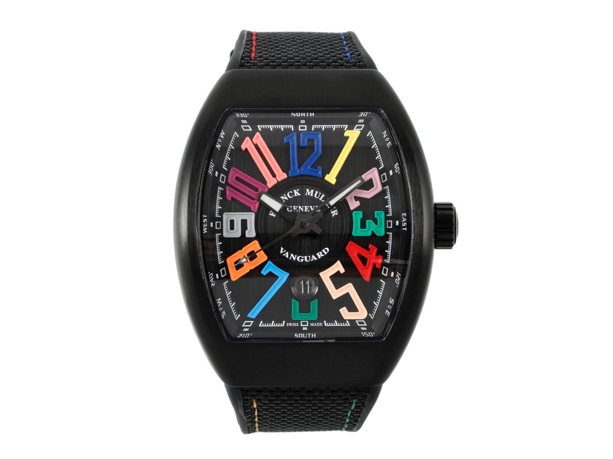 Vanguard V45 PVD Black Dial Colors Markers on Black Nylon Strap – Premium Edition