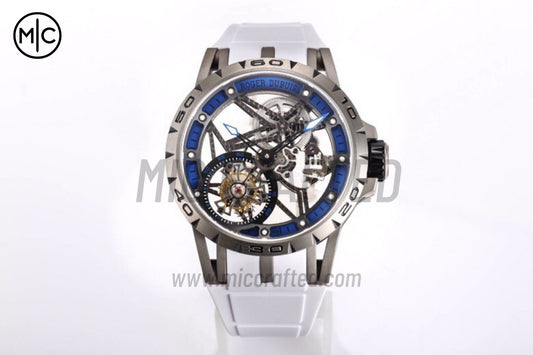 Roger Dubuis Excalibur Spider Skele Flying Tourb TI/RU Blu/Wht – Premium Edition