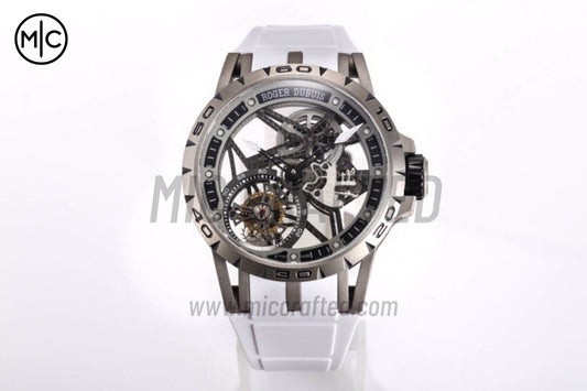 Roger Dubuis Excalibur Spider Skele Flying Tourb TI/RU Blk/Wht – Premium Edition