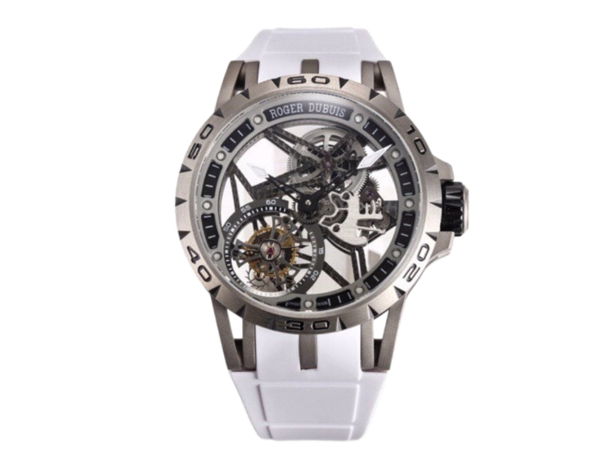 Roger Dubuis Excalibur Spider 鏤空飛行陀飛輪 TI/RU 黑/白 - 高級版