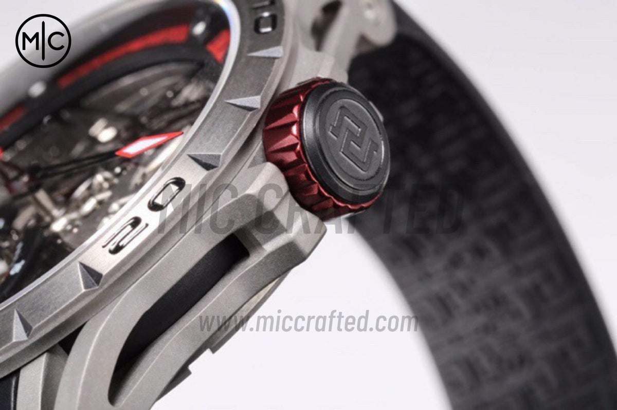 Roger Dubuis Excalibur Spider 鏤空飛行陀飛輪 TI/RU 黑/紅 - 高級版