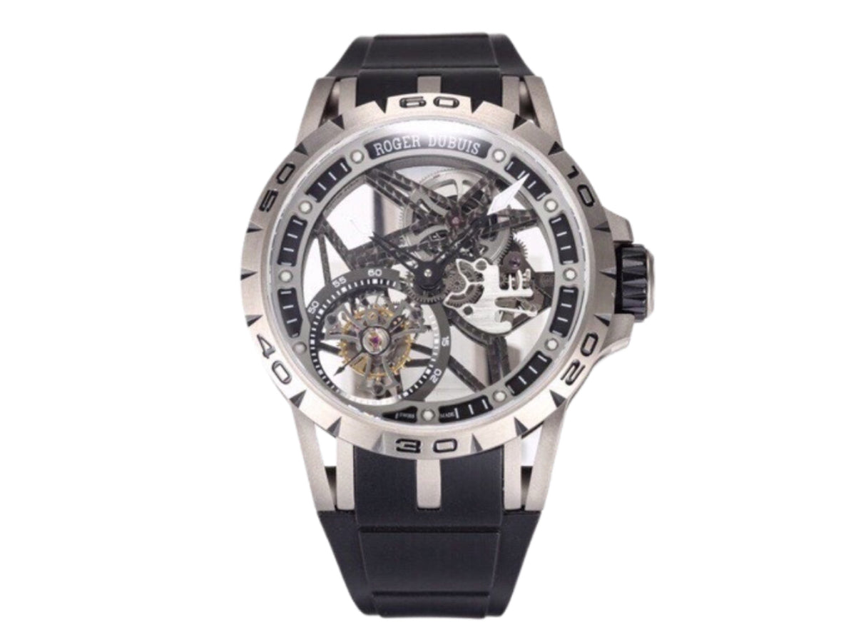 Roger Dubuis Excalibur Spider 鏤空飛行陀飛輪 TI/RU 黑色 - 高級版