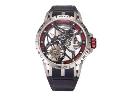 Roger Dubuis Excalibur Spider Skele Flying Tourb TI/RU Blk/Red – Premium Edition