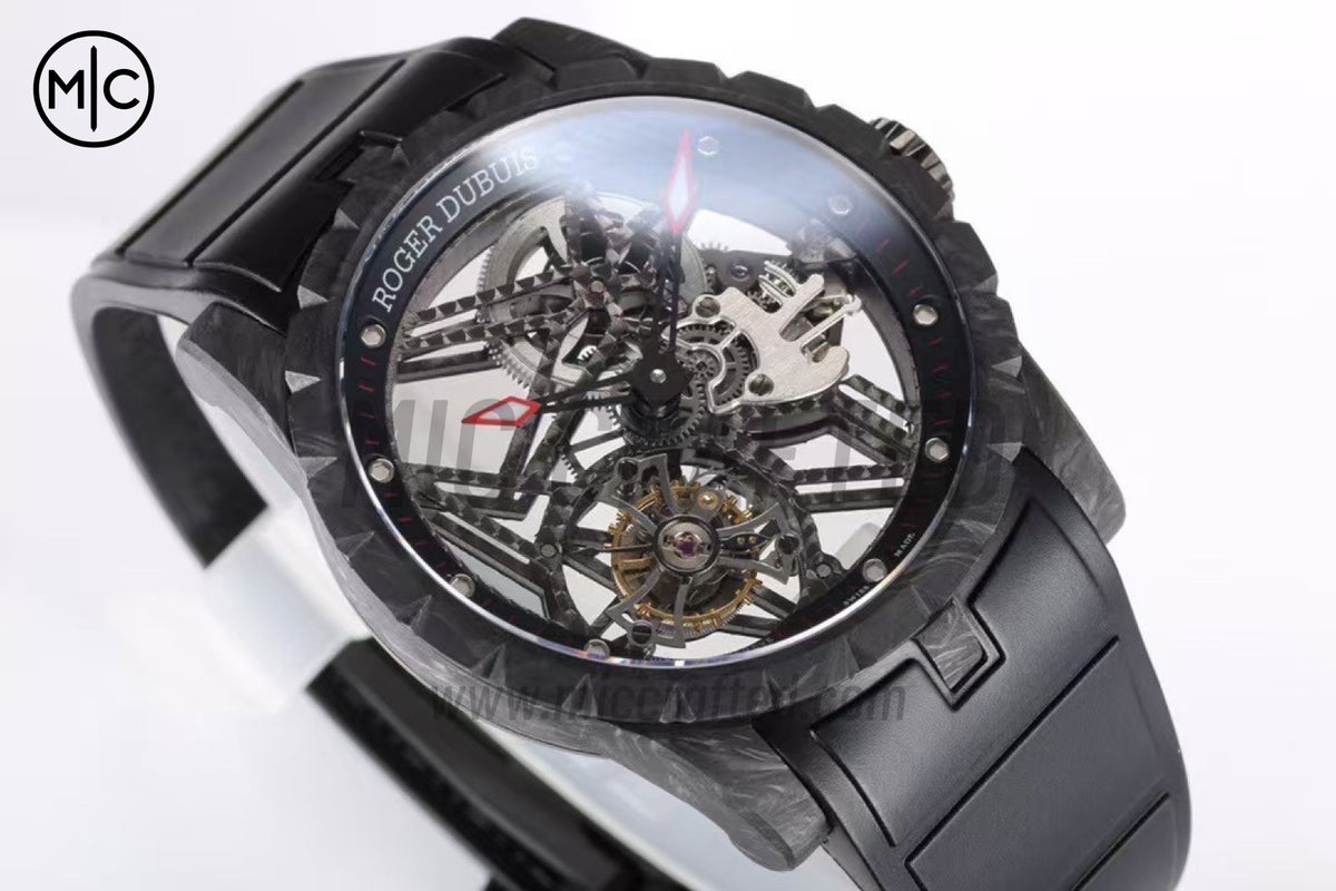 Roger Dubuis Excalibur Spider DBEX0577 碳纖維飛行陀飛輪 白色碳纖維/RU 黑色 - 高級版