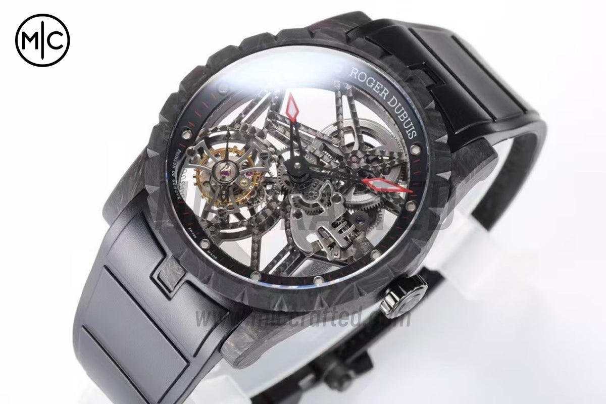 Roger Dubuis Excalibur Spider DBEX0577 碳纖維飛行陀飛輪 白色碳纖維/RU 黑色 - 高級版