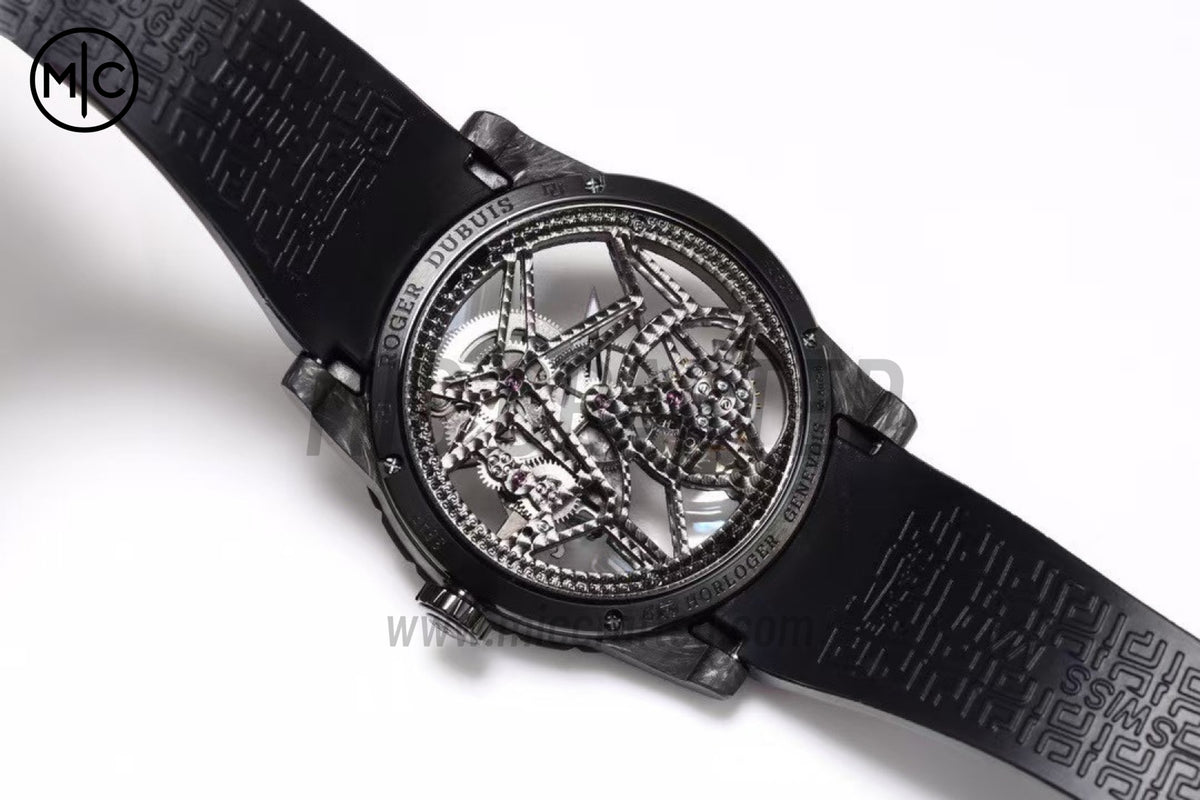 Roger Dubuis Excalibur Spider DBEX0577 碳纖維飛行陀飛輪 白色碳纖維/RU 黑色 - 高級版