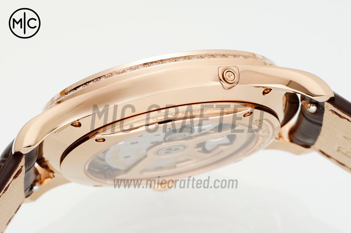 Master Ultra Thin Moon RG White Dial on Brown Leather Strap – Premium Edition