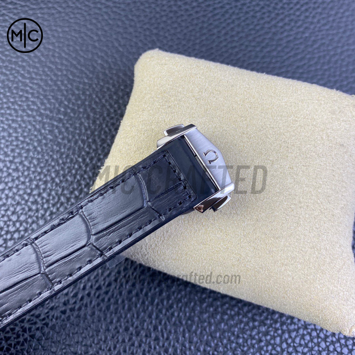 Constellation 41mm Grey Textured Dial on Leather Clad Rubber Strap – Premium Edition
