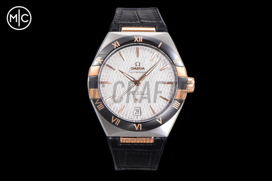 Constellation 41mm RG Silver Grey Dial on Leather Clad Rubber Strap – Premium Edition