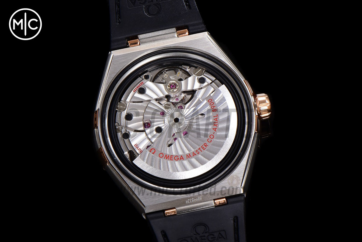 Constellation 41mm RG Silver Grey Dial on Leather Clad Rubber Strap – Premium Edition