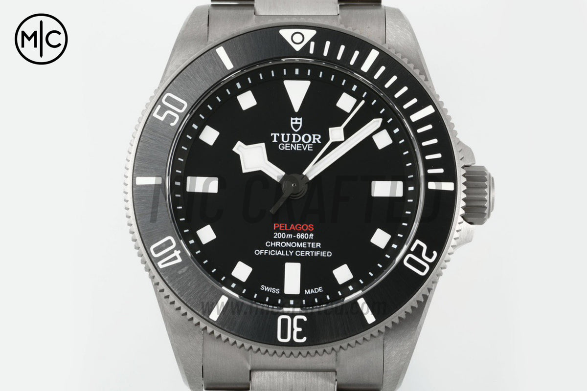 Pelagos 39mm Titanium Black Dial on Titanium Bracelet – Premium Edition