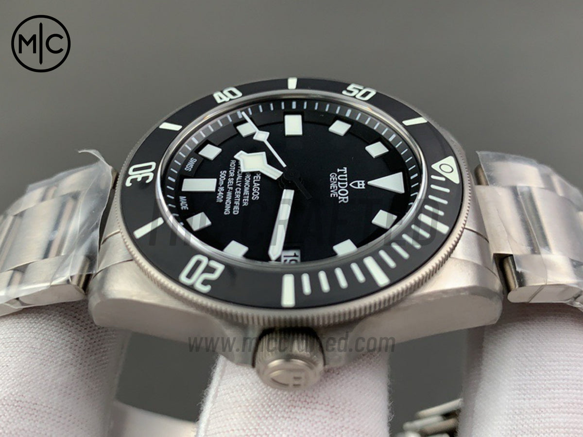 Pelagos 42mm Titanium Black Ceramic Black Dial on Titanium Bracelet – Premium Edition