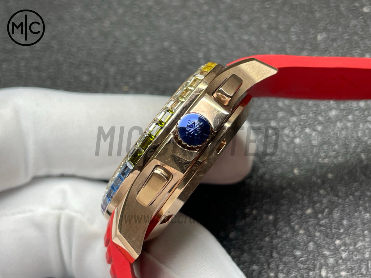 Aquanaut 7968/300R-001 39.9mm 白色錶盤配紅色橡膠錶帶 - 高級版