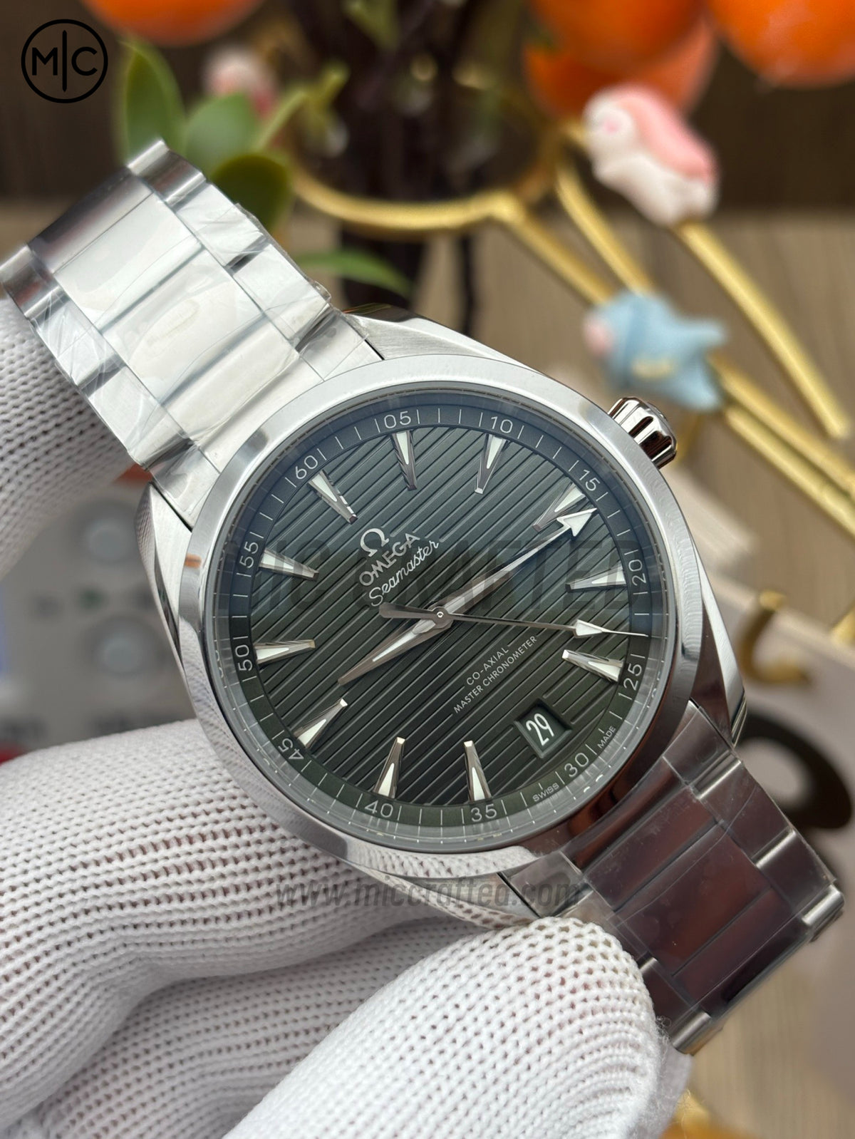 Aqua Terra 150M 41mm Master Chronometers Green Dial on SS Bracelet – Premium Edition