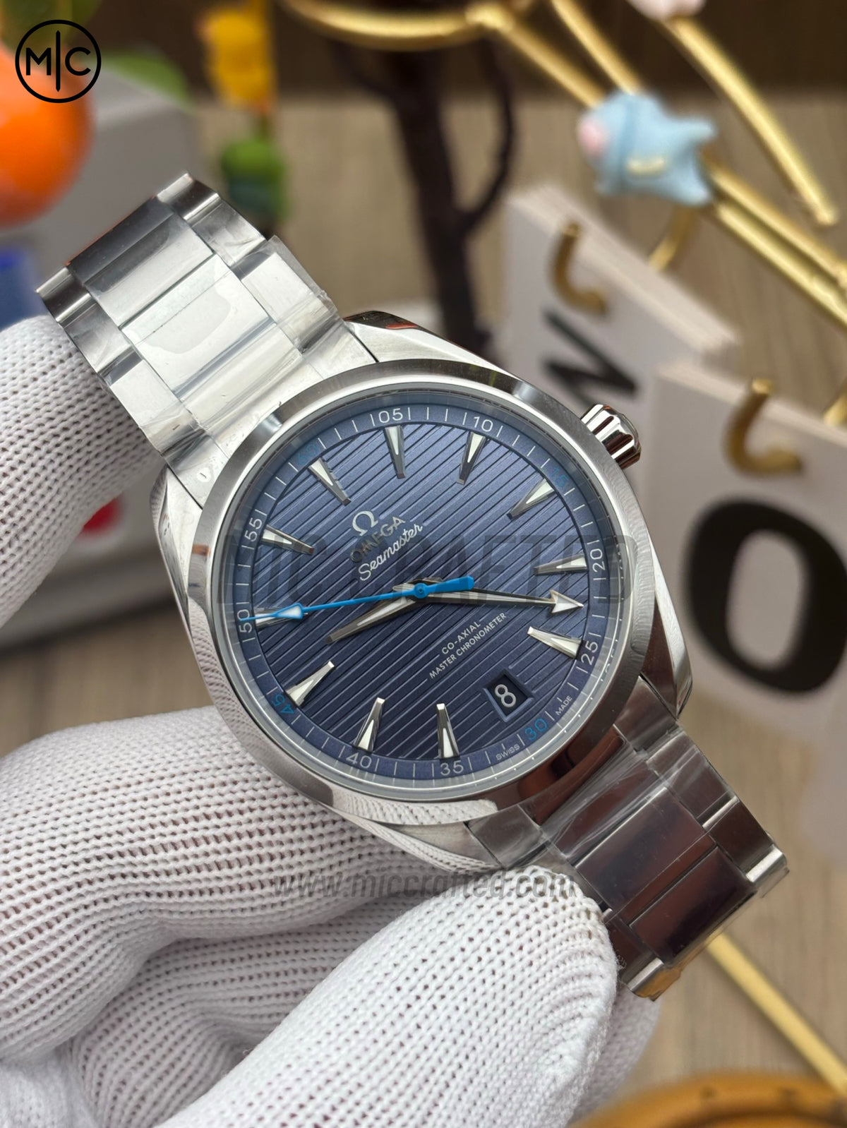 Aqua Terra 150M 41mm Master Chronometers Light Blue Dial Blue Hand on SS Bracelet – Premium Edition