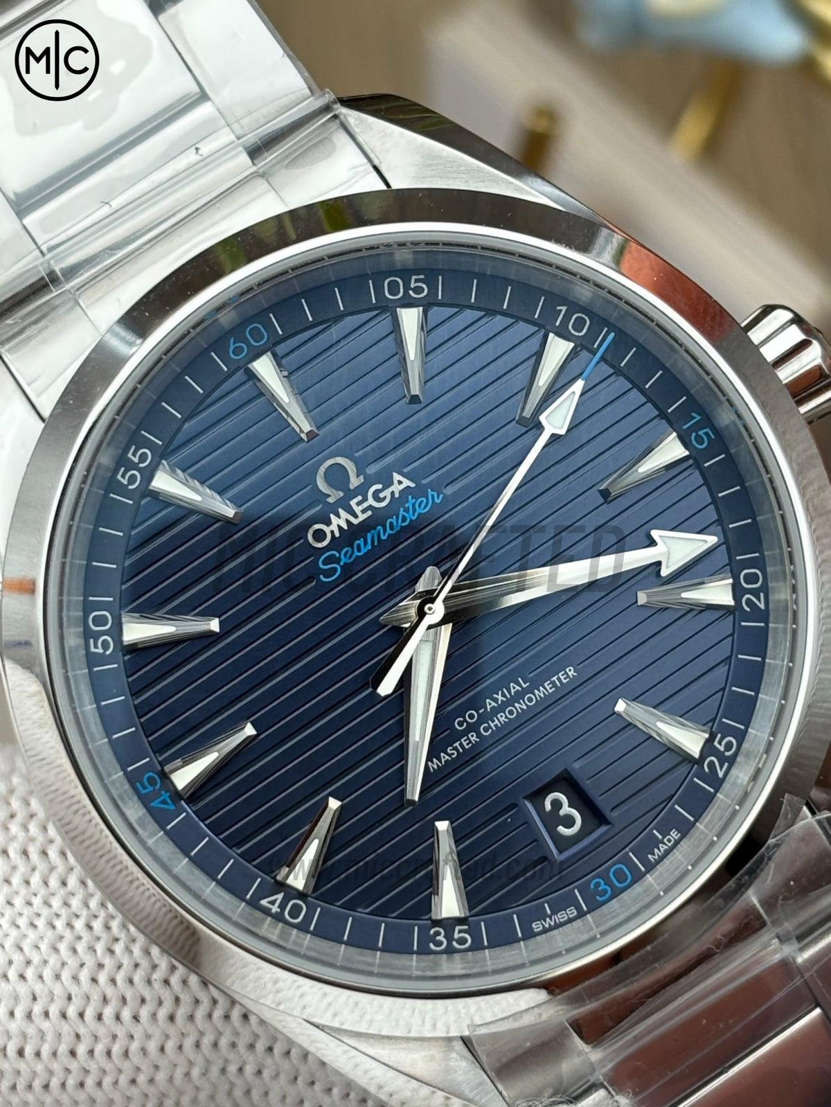 Aqua Terra 150M 41mm Master Chronometers Deep Blue Dial Silver Hand on SS Bracelet – Premium Edition