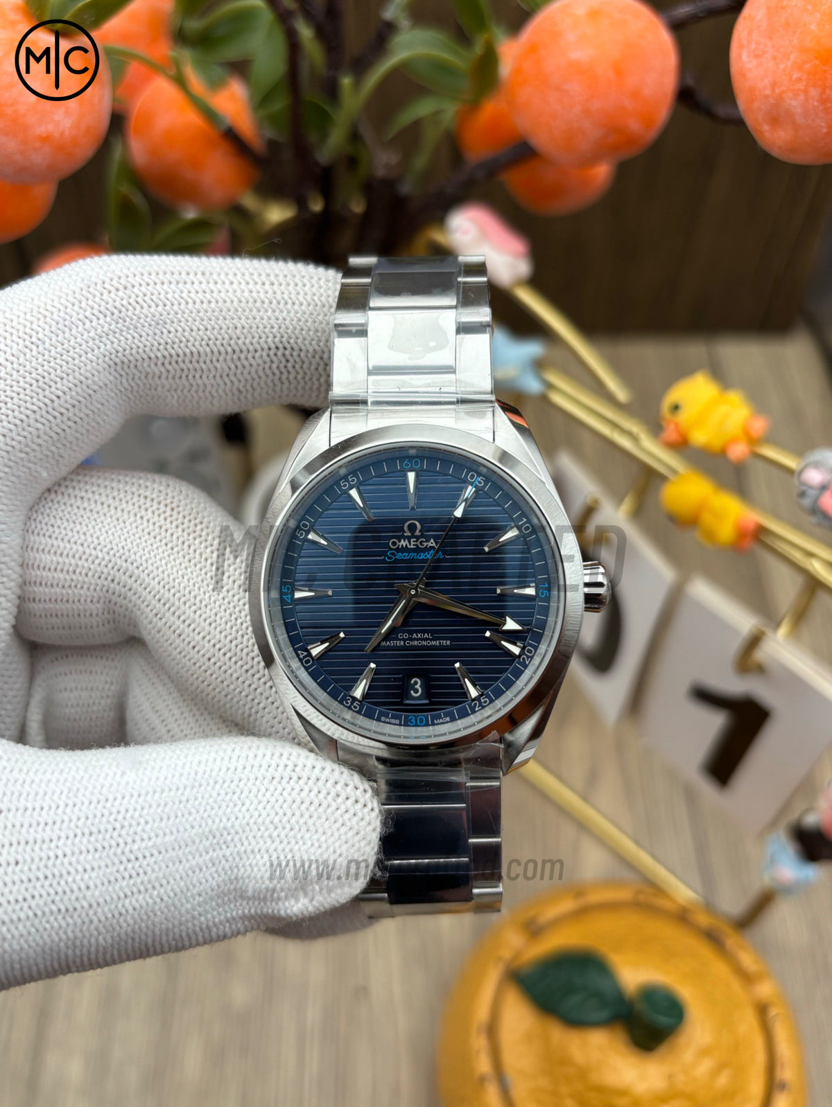 Aqua Terra 150M 41mm Master Chronometers Deep Blue Dial Silver Hand on SS Bracelet – Premium Edition