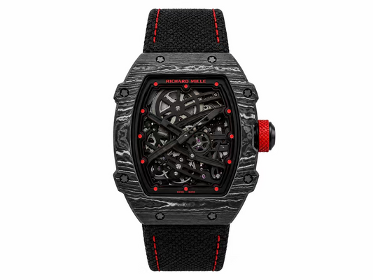 Richard Mille RM67-02 Black NTPT Handcrafted Edition Skeleton Dial on Black Nylon Strap — CRMA7 Skeleton Movement