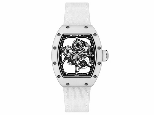 Richard Mille RM55-01 White Carbon TPT Handcrafted Edition on White Nylon Strap — RMUL4 Movement