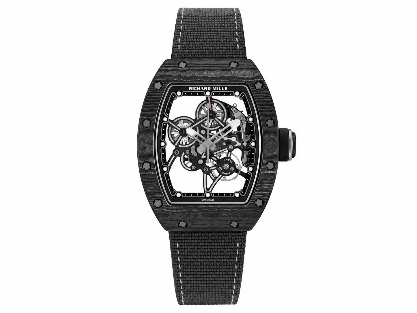 Richard Mille RM55-01 Black Carbon TPT Handcrafted Edition on Black Nylon Strap — RMUL4 Movement