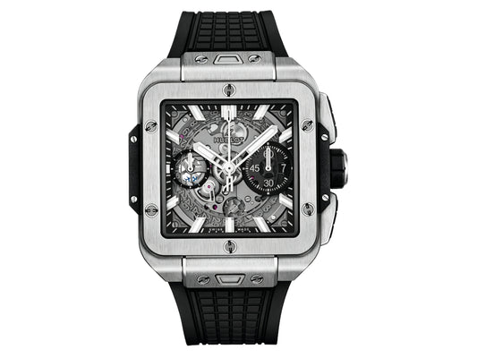Square Bang Unico 42mm Titanium Skeleton Dial on Black Rubber Strap – Premium Edition