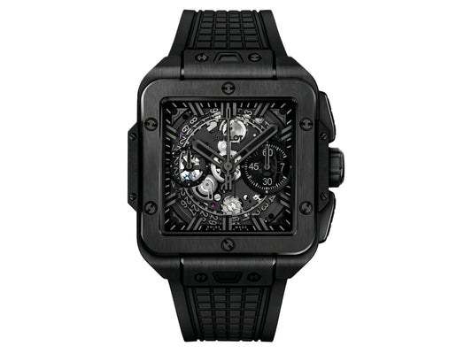 Square Bang Unico Black Ceramic on Rubber Strap – Premium Edition