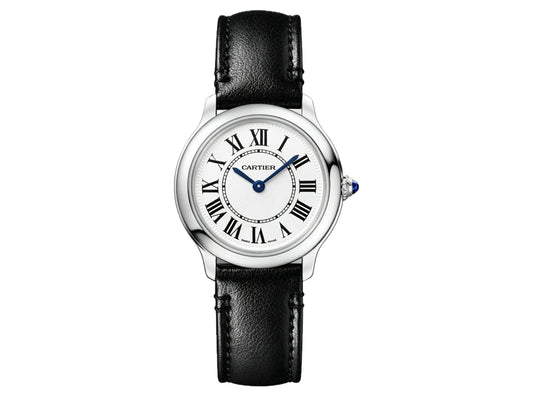 Ronde Must 29mm SS White Dial on Black Leather Strap Ronda Quartz – Premium Edition