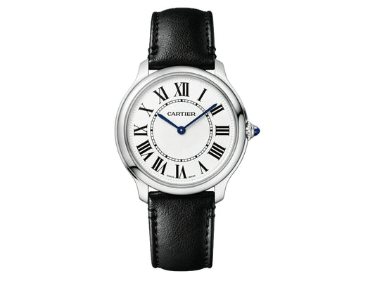 Ronde Must 36mm White Dial on Black Leather Strap Ronda Quartz – Premium Edition