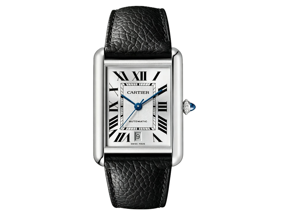 Tank Solo 41mm Silver Dial on Black Leather Strap – Premium Edition