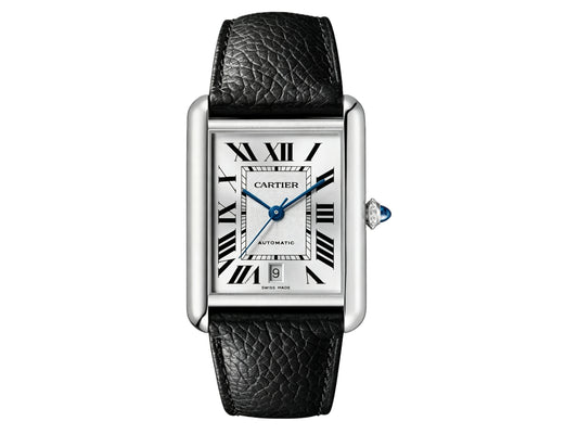 Tank Solo 41mm Silver Dial on Black Leather Strap – Premium Edition