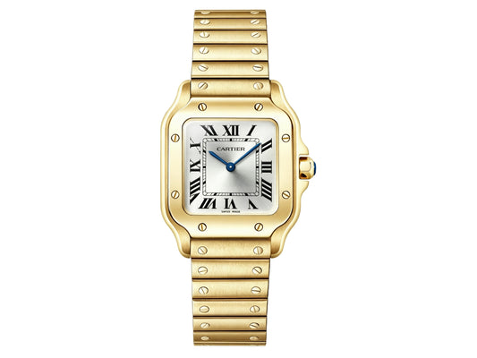 Santos 27mm YG Silver Dial on YG Bracelet Quartz – Premium Edition