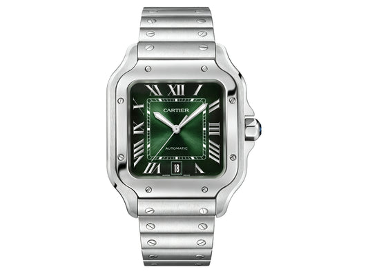 Santos De Cartier 40mm Green Dial on SS SmartLinks Bracelet – Premium Edition