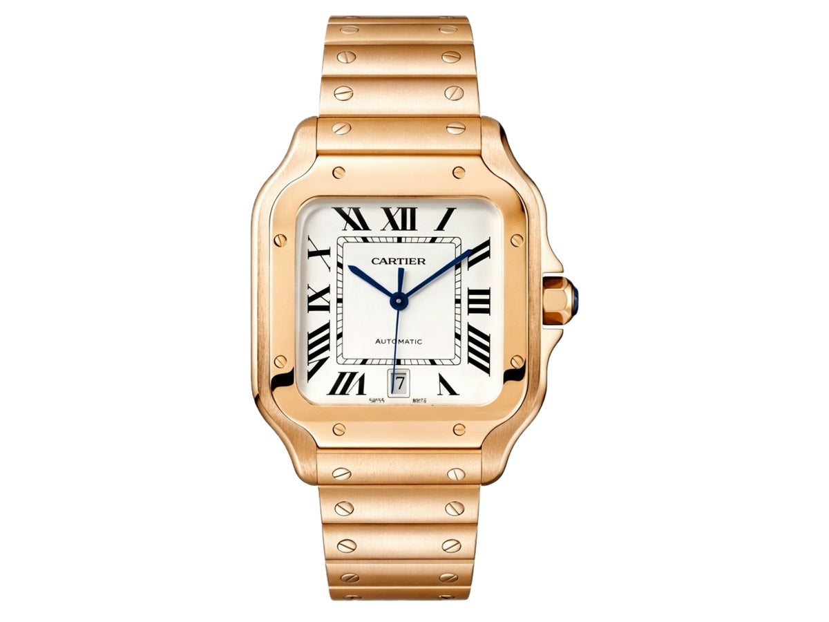 Santos De Cartier 40mm 白色錶盤配 RG SmartLinks 錶鏈 - 尊享版