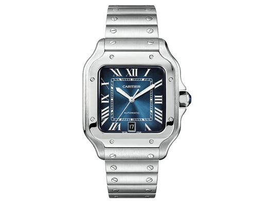Santos De Cartier 40mm Blue Dial on SS SmartLinks Bracelet – Premium Edition