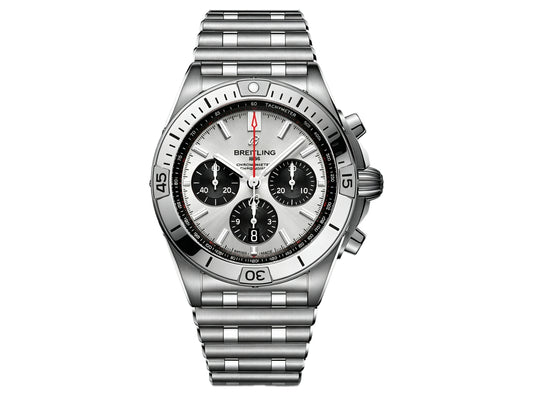 Chronomat B01 42mm SS Silver/Black Dial on SS Bracelet – Premium Edition
