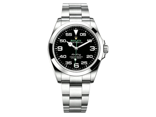 Air-King 126900 40mm 904L Steel Black Dial on SS Bracelet – Premium Edition