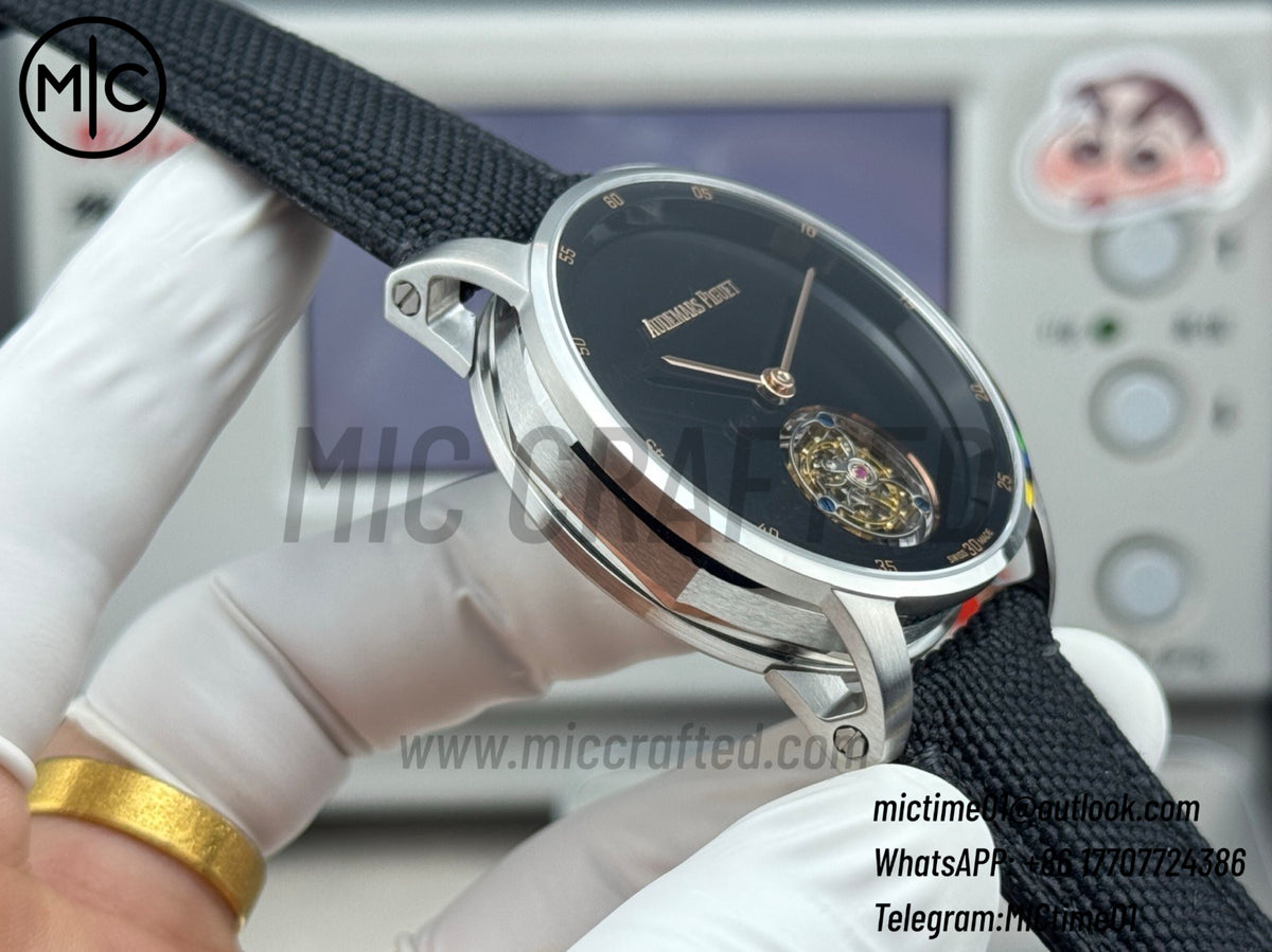 Code 11.59 26396NB 41mm 陀飛輪 SS 黑色錶盤 黑色尼龍錶帶 – 尊貴版