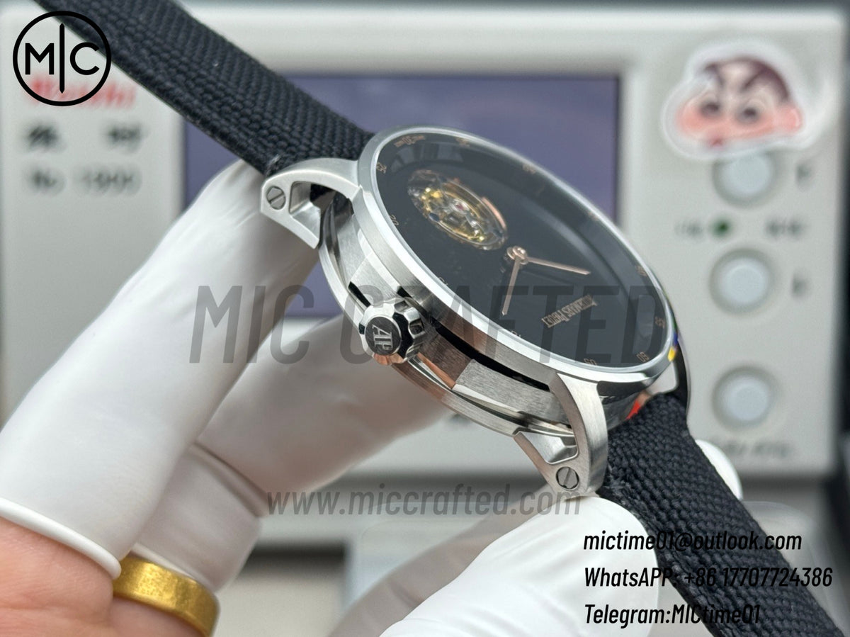 Code 11.59 26396NB 41mm 陀飛輪 SS 黑色錶盤 黑色尼龍錶帶 – 尊貴版