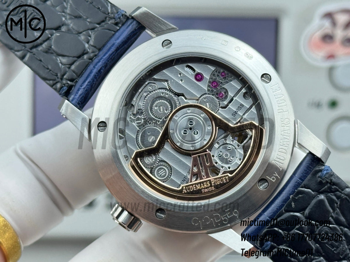 Code 11.59 26396BC 41mm Tourbillon SS Gradient Blue Dial on Black Leather Strap – Premium Edition