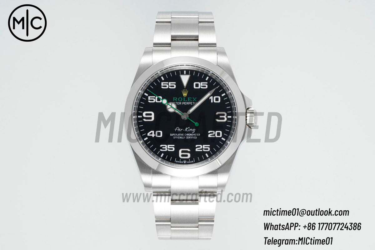 Air-King 126900 40mm 904L Steel Black Dial on SS Bracelet – Premium Edition