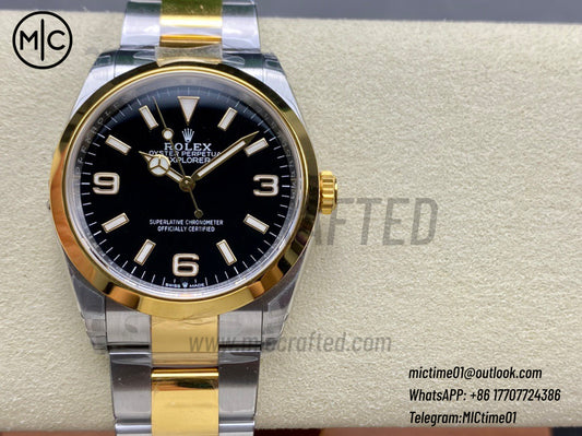 Explorer 124273 36mm 904L Steel Black Dial on SS/YG Bracelet – Premium Edition