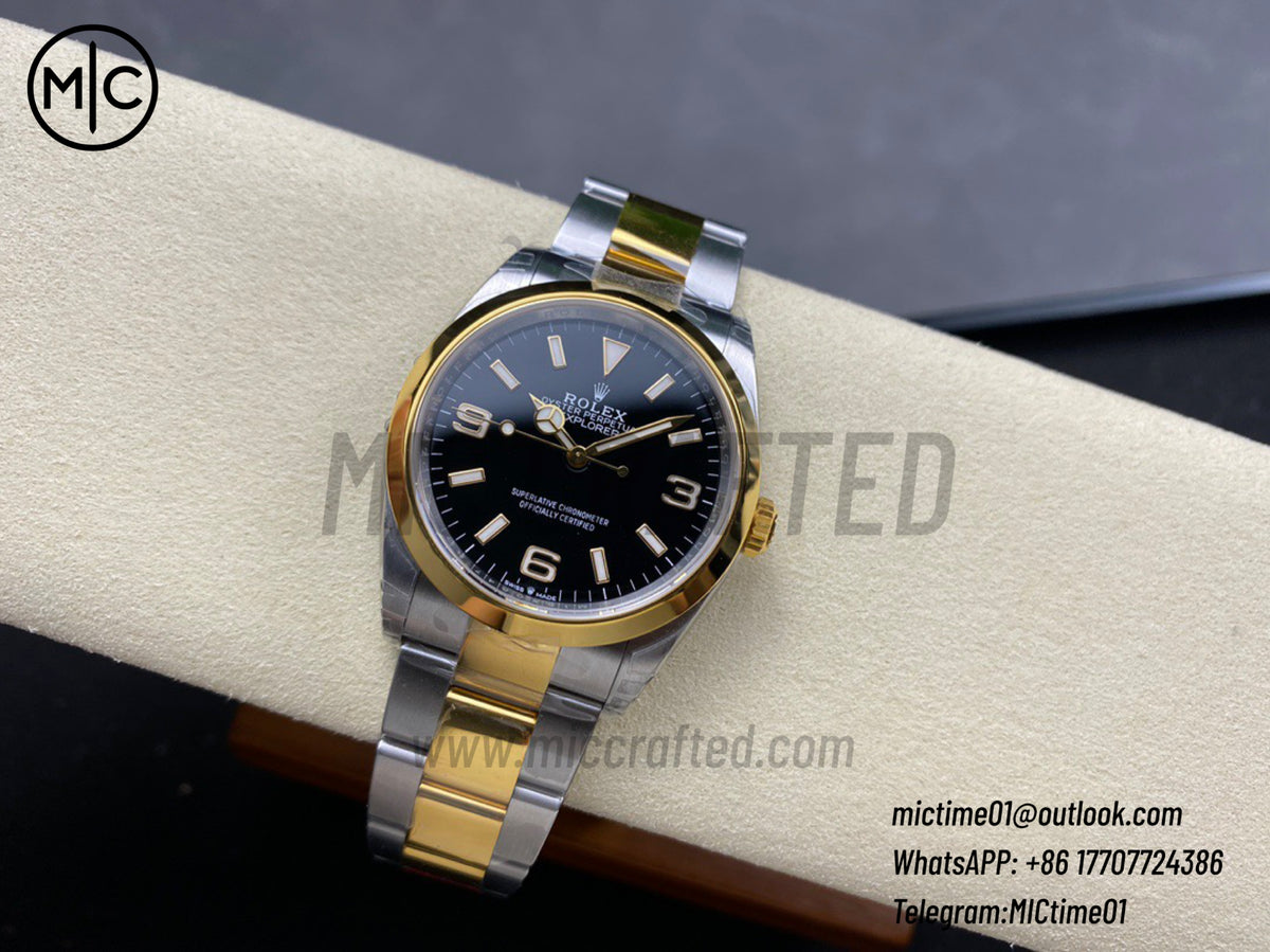 Explorer 124273 36mm 904L Steel Black Dial on SS/YG Bracelet – Premium Edition