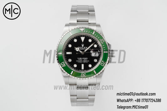 Submariner 41mm 126610 LV Kermit 綠色 904L 不鏽鋼錶殼及錶鏈 MK2 - 高級版