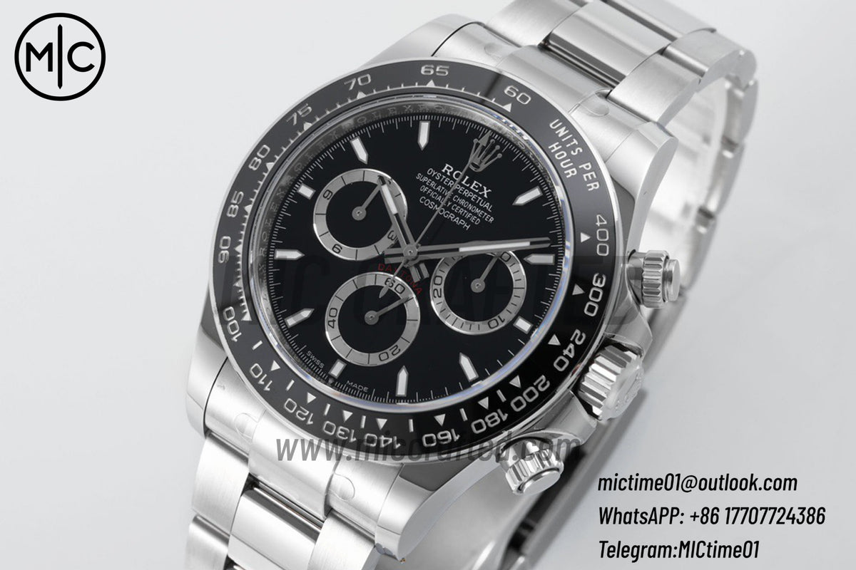 Daytona 126500 904L Steel Black Dial on SS Braclet – Premium Edition