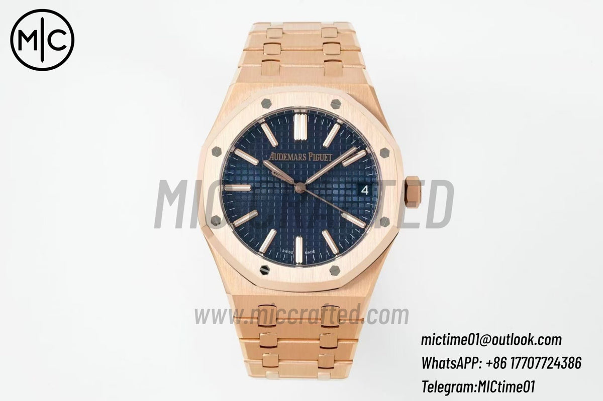 Royal Oak 41mm 15510 RG Blue Dial on RG Bracelet – Premium Edition