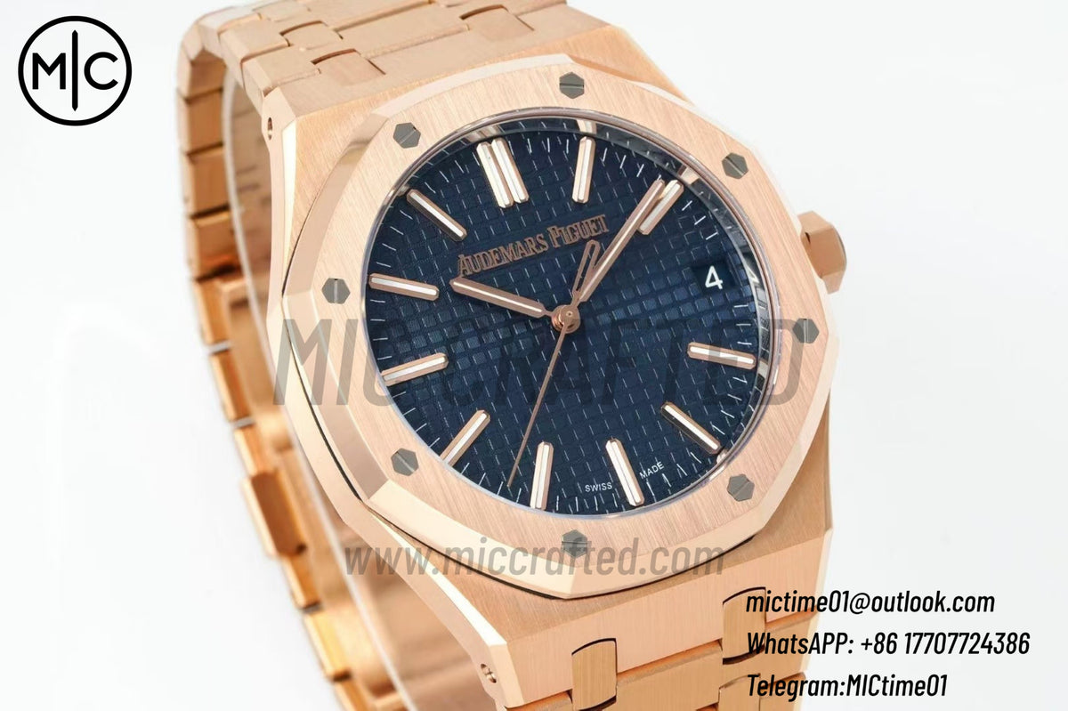 Royal Oak 41mm 15510 RG Blue Dial on RG Bracelet – Premium Edition
