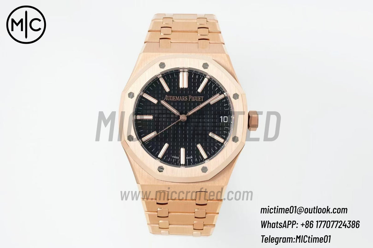 Royal Oak 41mm 15510 RG Black Dial on RG Bracelet – Premium Edition