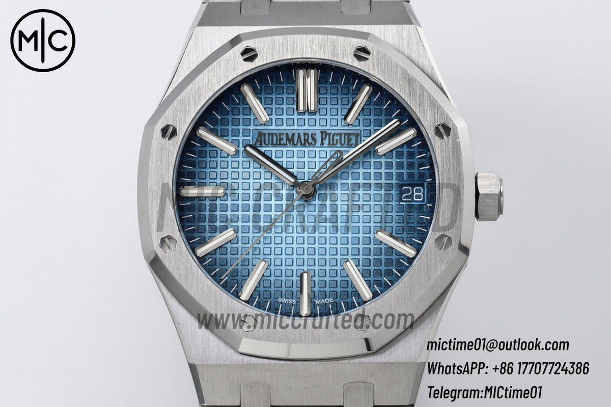 Royal Oak 41mm 15510 SS Ice Blue Dial on SS Bracelet – Premium Edition
