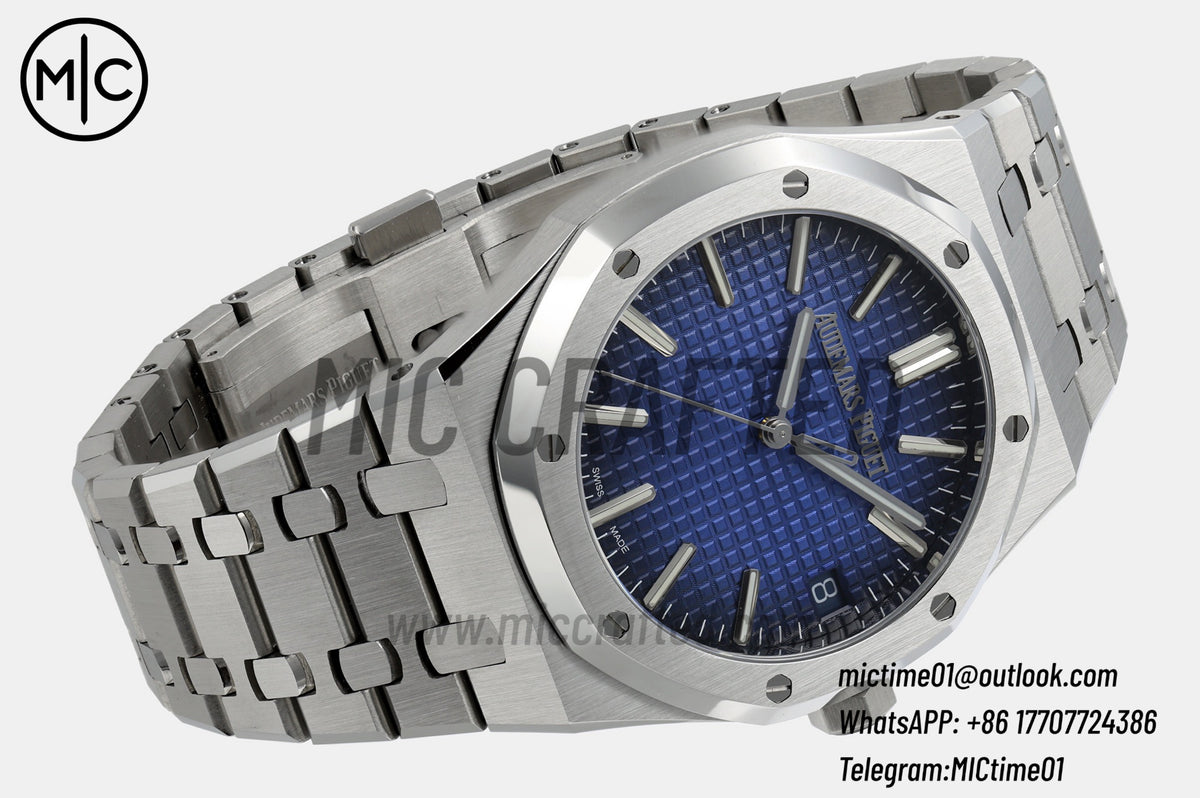 Royal Oak 41mm 15510 SS Blue Ombre Dial on SS Bracelet – Premium Edition