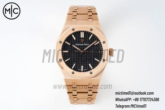 Royal Oak 41mm 15500 RG Black Dial on RG Bracelet – Premium Edition